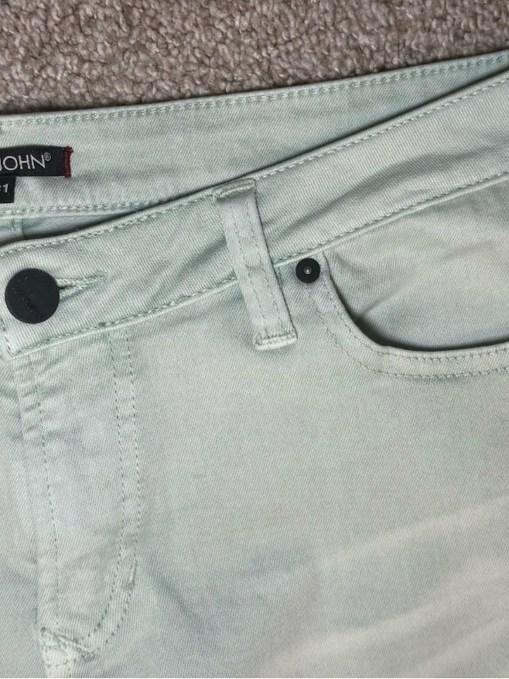 Dear John Womens Mint Green Playback Cuffed Cropped Straight Leg Jeans Size 31 - Picture 9 of 11